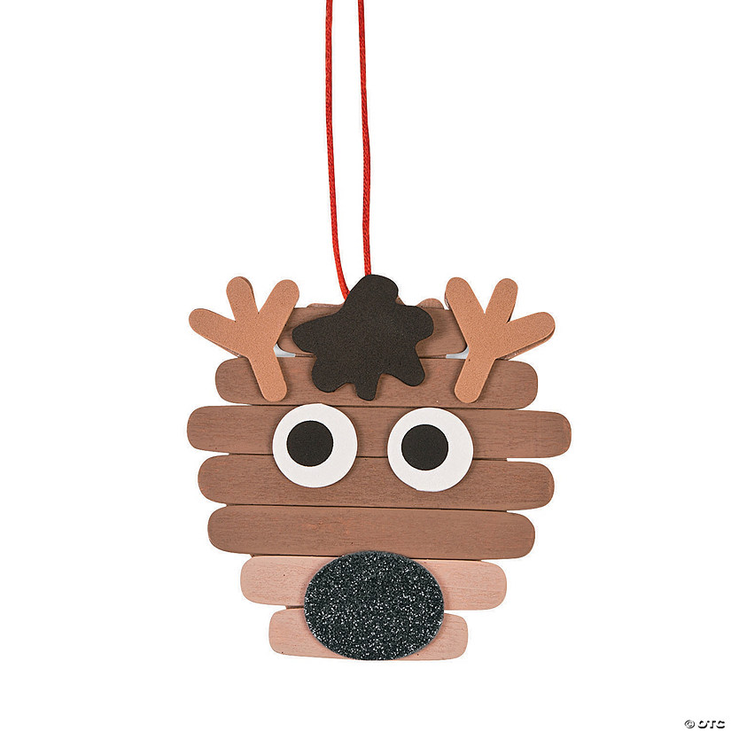 Reindeer Craft Stick Ornament Craft Kit - Makes 12 Image