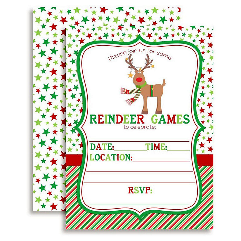 Reindeer Games Invitations 40pc. by AmandaCreation Image