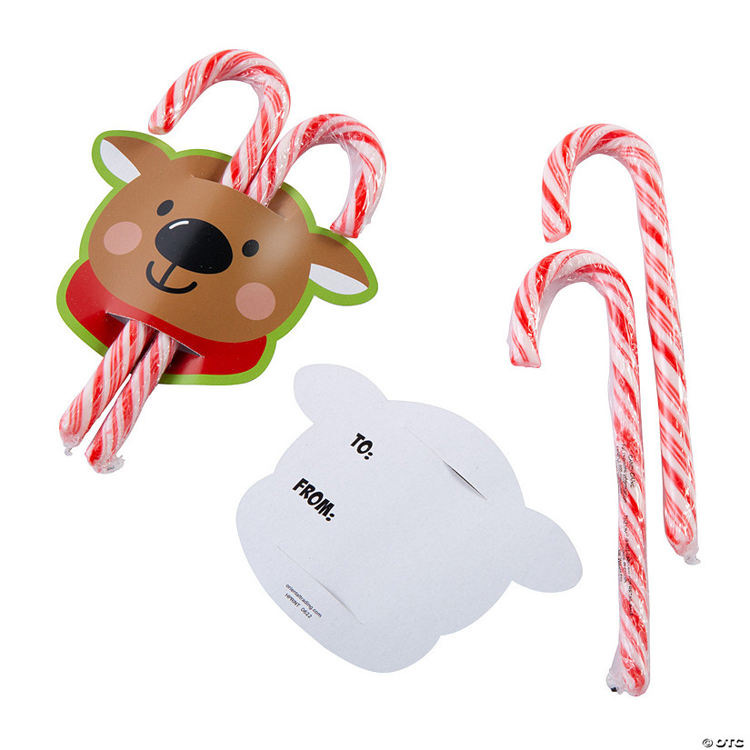 Reindeer Peppermint Candy Cane Handouts for 12 Image