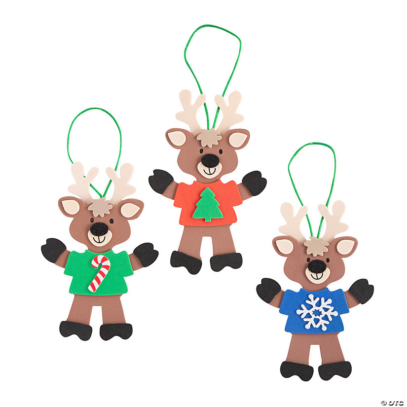 Reindeer with T-Shirt Christmas Ornament Craft Kit - Makes 12 Image