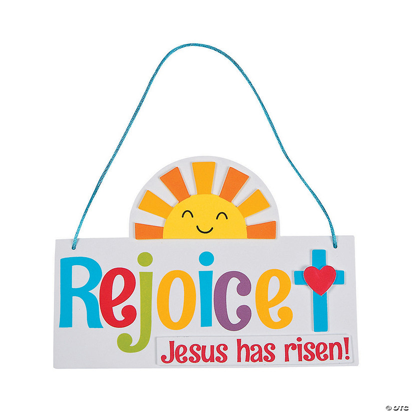 Rejoice! Jesus Has Risen Sign Craft Kit- Makes 12 Image