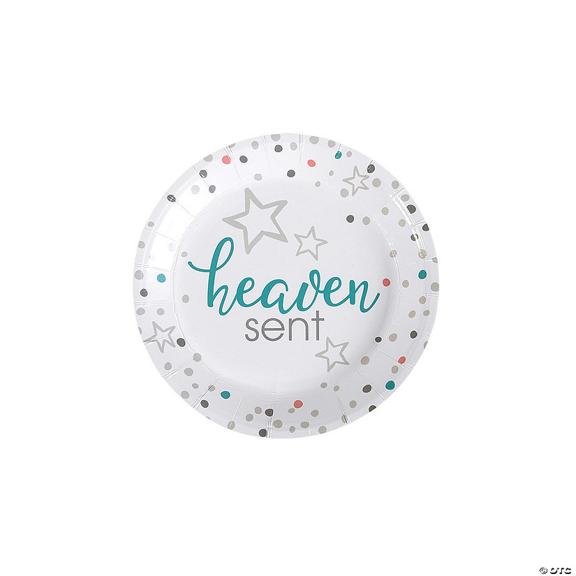 Religious Baby Shower For This Child We Have Prayed Paper Dessert Plates - 8 Ct. Image