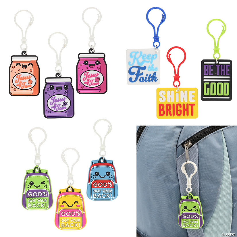 Religious Backpack Clip Keychains Assortment Kit - 36 Pc. Image