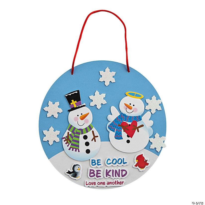 Religious Be Cool Be Kind Snowman Sign Craft Kit - Makes 12 Image