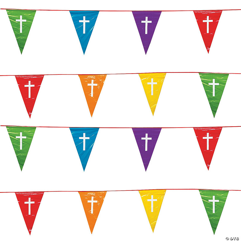 Religious Colors of the Rainbow Plastic Pennant Banner Image