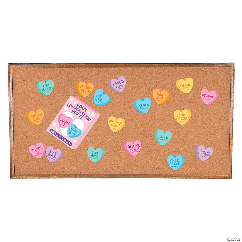 Religious Conversation Heart Mini Bulletin Board Set - 19 Pc.