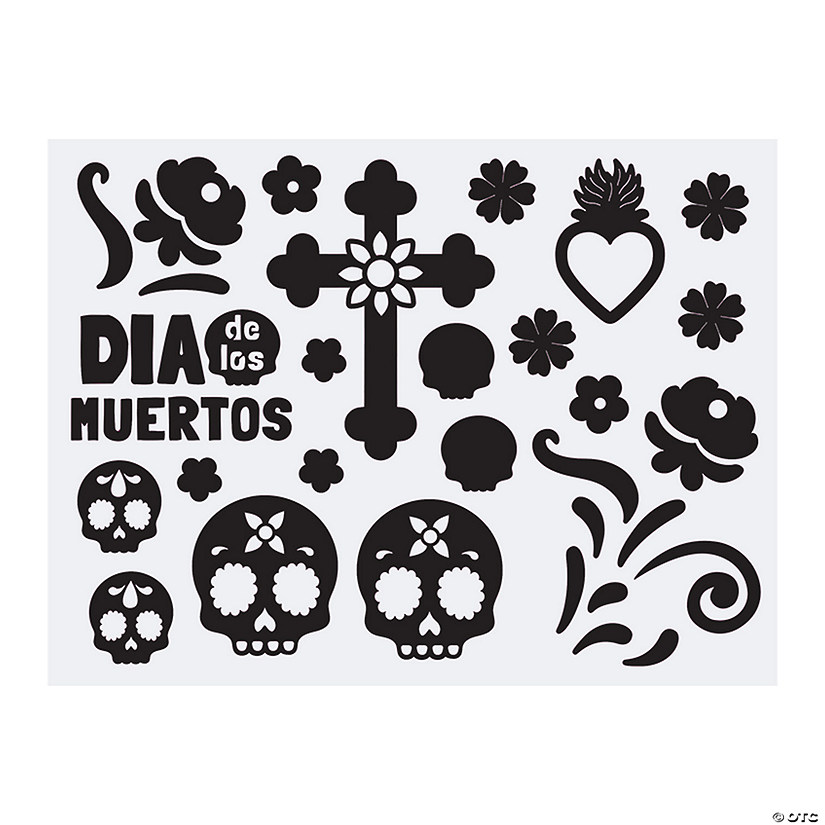 Religious Day of the Dead Halloween Mason Jar Decals - 24 Pc. Image