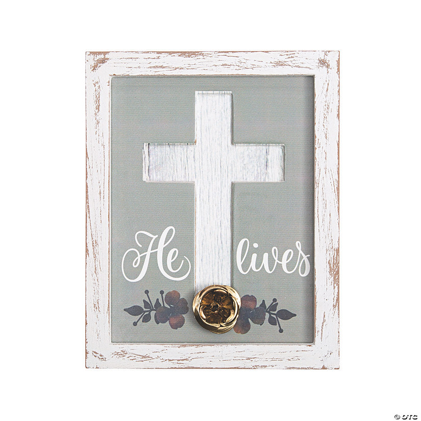 Religious Easter Cross Wall Sign Image
