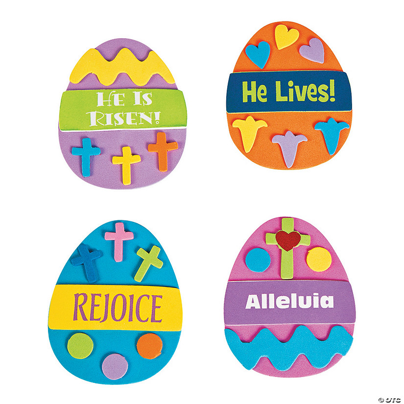 Religious Easter Egg Magnet Foam Craft Kit - Makes 12 Image