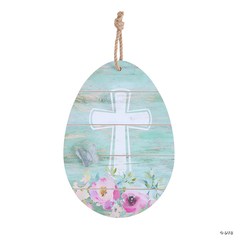 Religious Easter Egg-Shaped Sign Image
