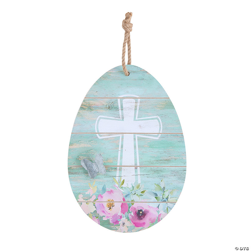 Religious Easter Egg-Shaped Sign Image