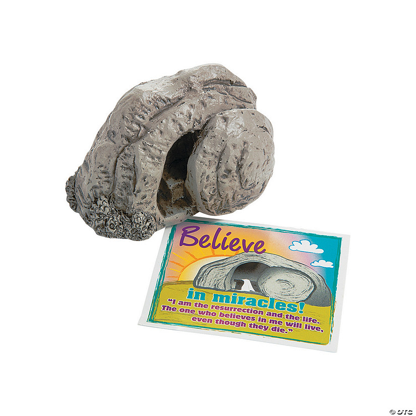 Religious Easter Mini Tomb Handouts with Card - 12 Pc. Image