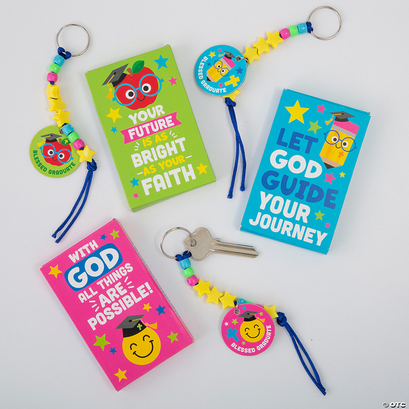 Religious Elementary Graduation Keychain Craft Kit Handout with Box for 12 Image
