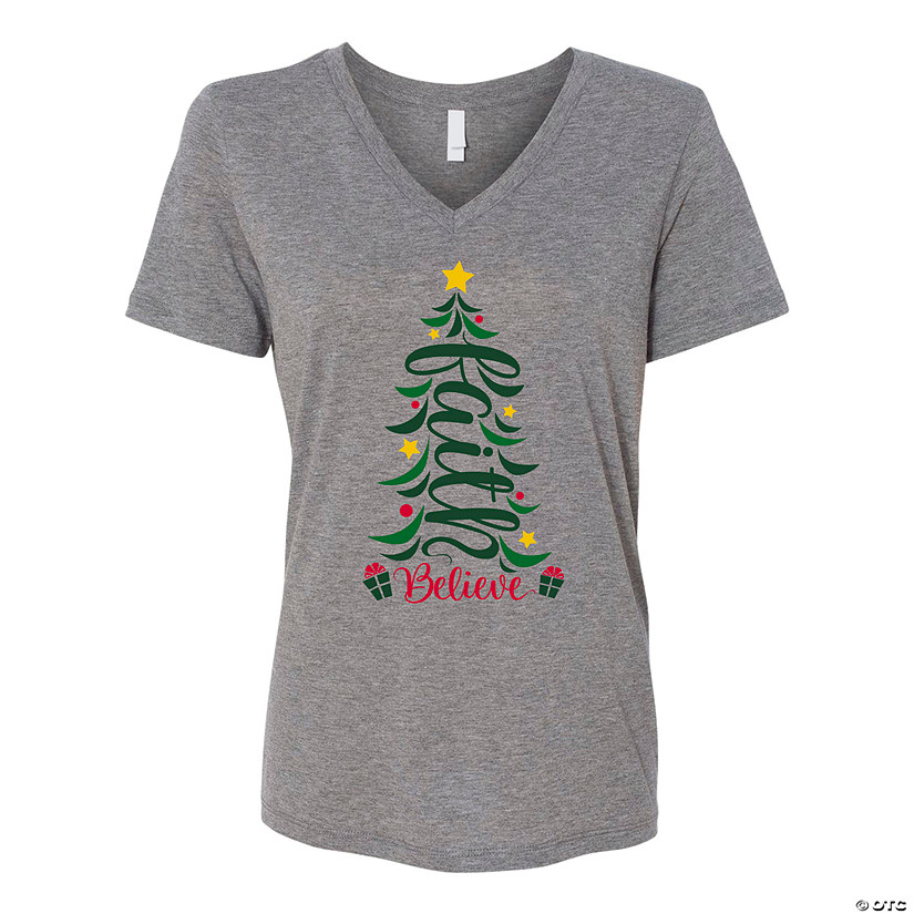 Religious Faith Christmas Tree Women&#8217;s T-Shirt Image