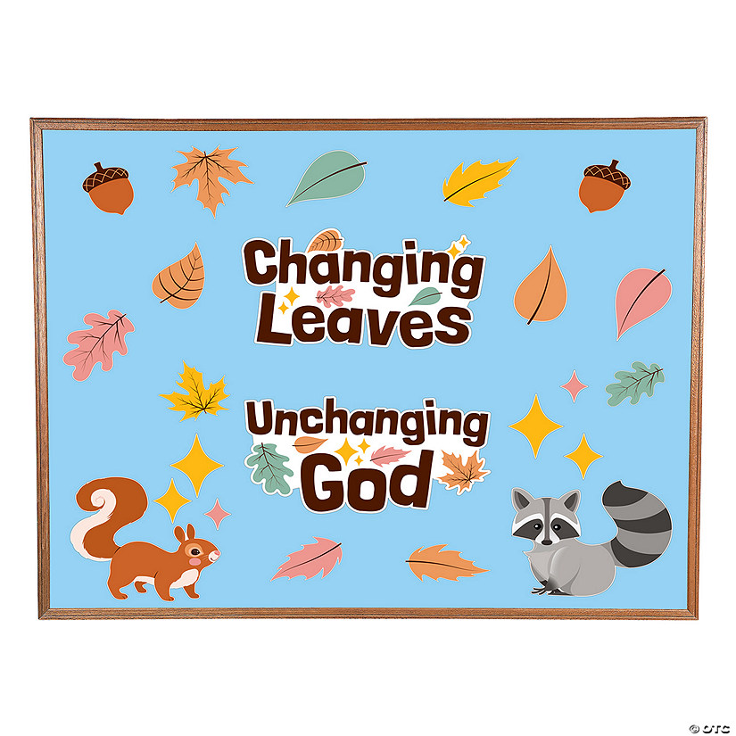 Religious Fall Changing Leaves Mini Classroom Bulletin Board Set - 23 Pc. Image