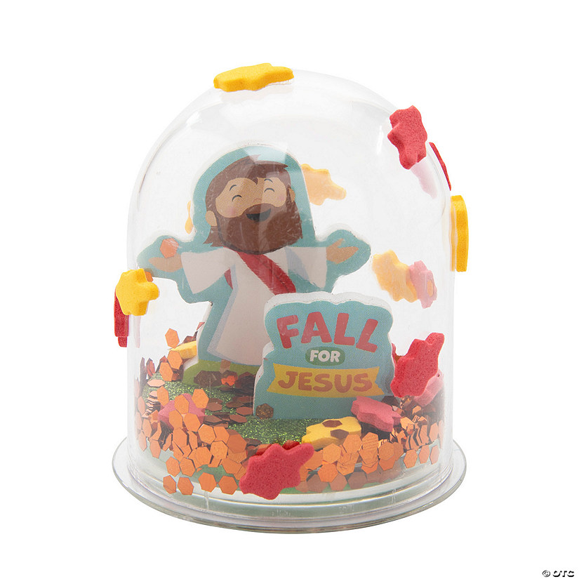 Religious Fall for Jesus Glitter Globe Craft Kit - Makes 12 Image
