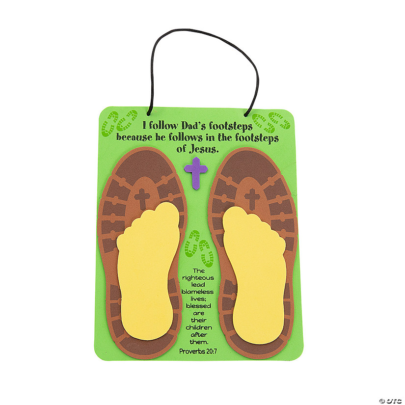 Religious Father&#8217;s Day Footprint Sign Craft Kit &#8211; Makes 12 Image