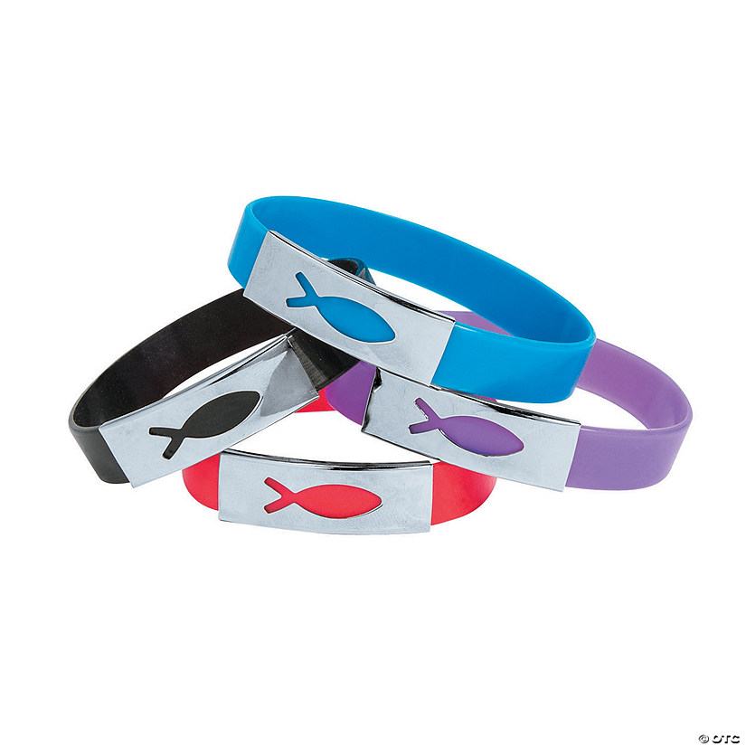Religious Fish Charm Rubber Bracelets Oriental Trading