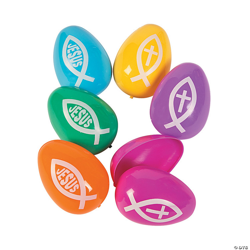 Religious Fish Plastic Easter Eggs 72 Pc. Oriental Trading