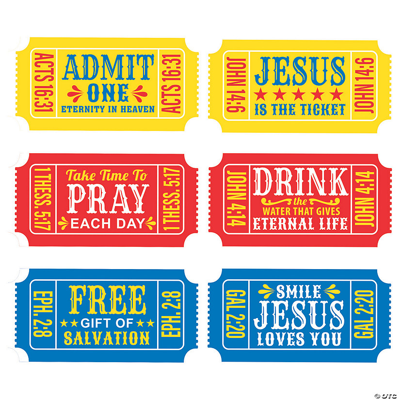 Religious Giant Carnival Ticket Cutouts - 6 Pc. Image