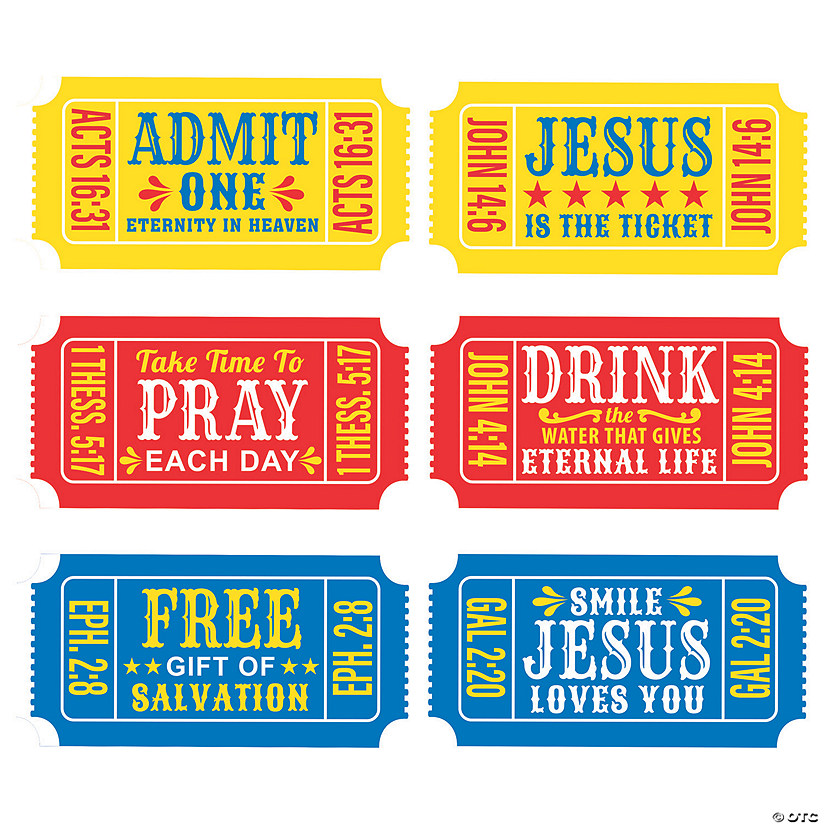 Religious Giant Carnival Ticket Cutouts 6 Pc.