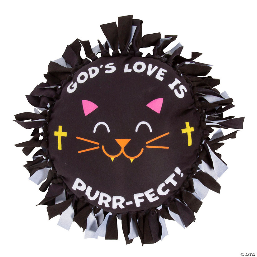 Religious Halloween Cat Fleece Tied Pillow Craft Kit - Makes 6 Image