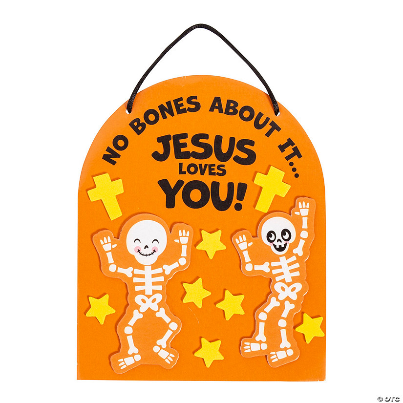Religious Halloween No Bones About it Jesus Loves You Craft Kit - Makes 12 Image