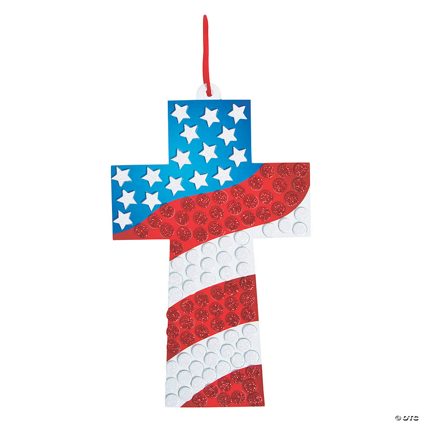 Religious Mosaic Glitter Flag Craft Kit- Makes 12 Image