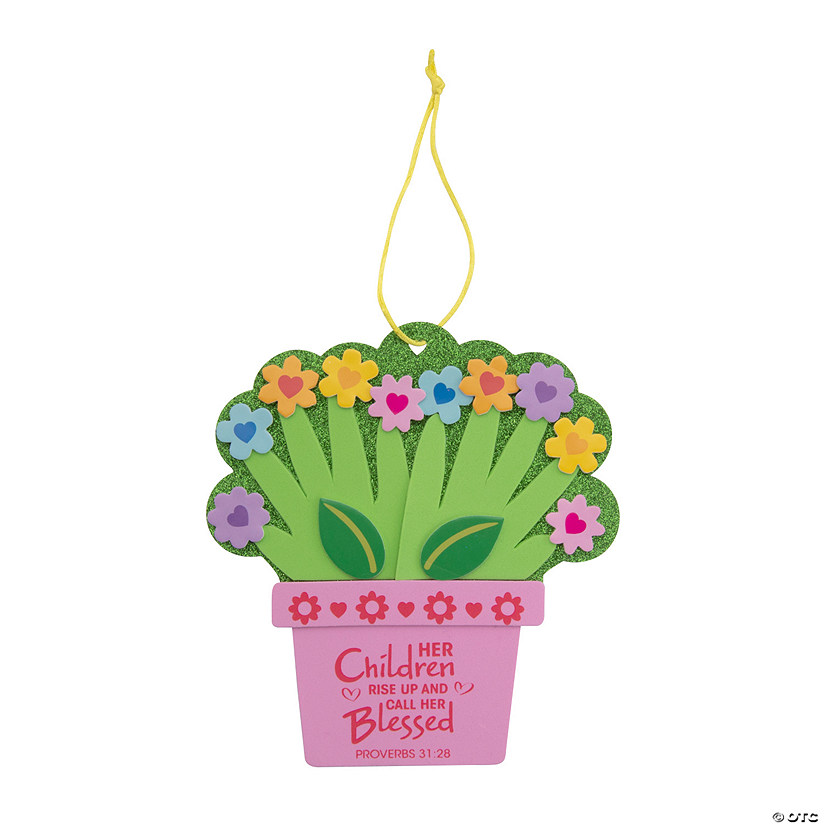 Religious Mother&#8217;s Day Flower Pot Handprint Craft Kit - Makes 12 Image