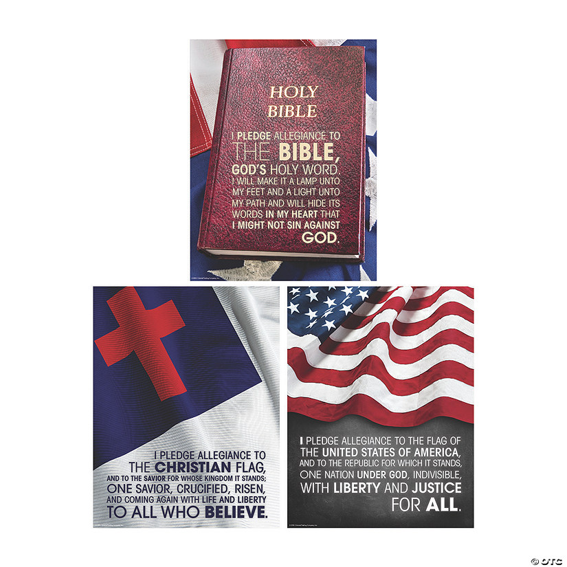 Religious Patriotic Pledge Poster Set - 3 Pc. Image