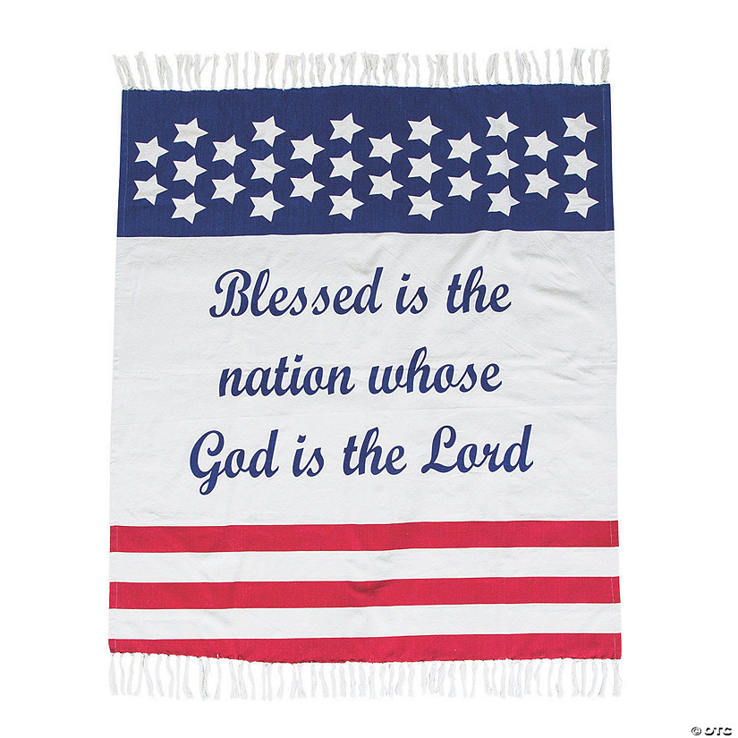 Religious Patriotic Throw Blanket Image