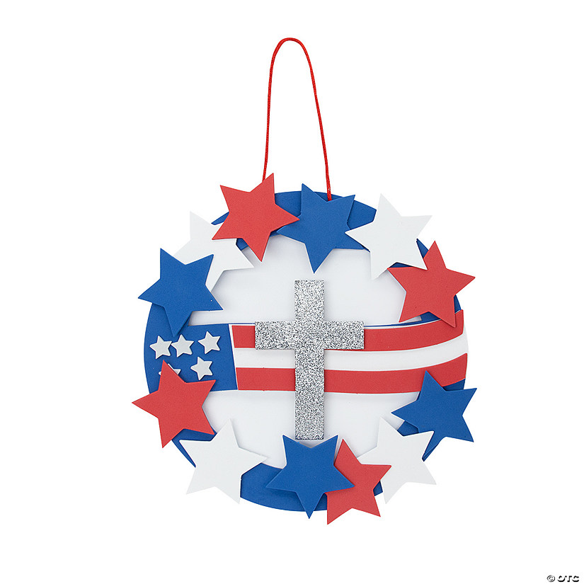 Religious Patriotic Wreath Craft Kit - Makes 12 Image