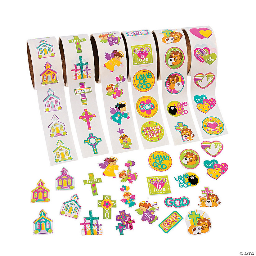 Religious Rolls of Stickers Assortment - 600 Pc. Image
