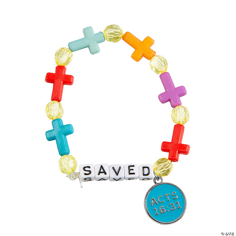 Religious Saved Beaded Bracelet Craft Kit - Makes 12 Image