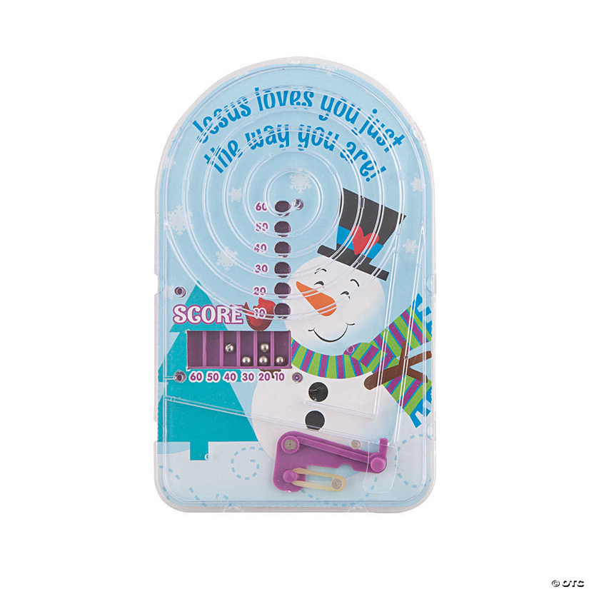 Religious Snowman Mini Pinball Games - 12 Pc. Image