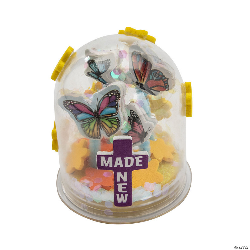 Religious Spring Butterfly Glitter Globe Craft Kit - Makes 12 Image