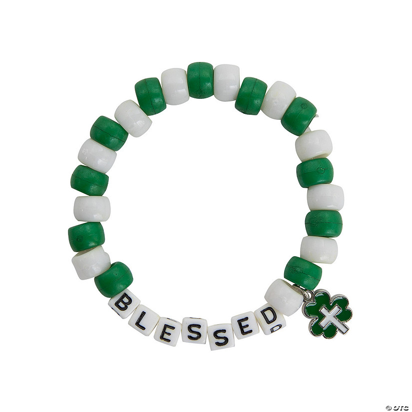Religious St. Patrick&#8217;s Day Beaded Bracelet Craft Kit - Makes 12 Image