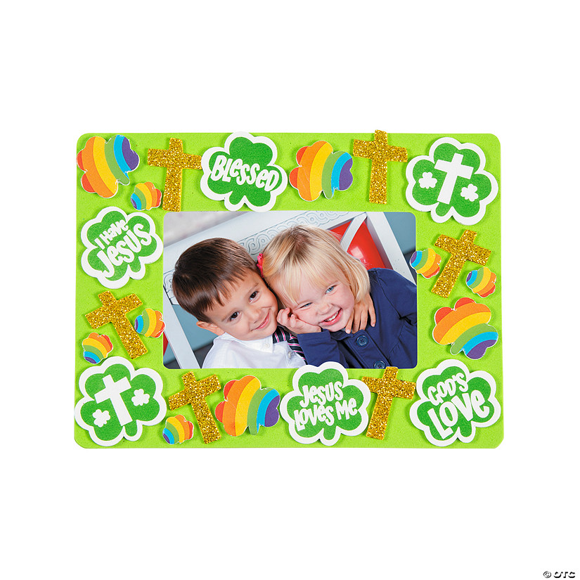 Religious St. Patrick&#8217;s Day Picture Frame Magnet Craft Kit - Makes 12 Image