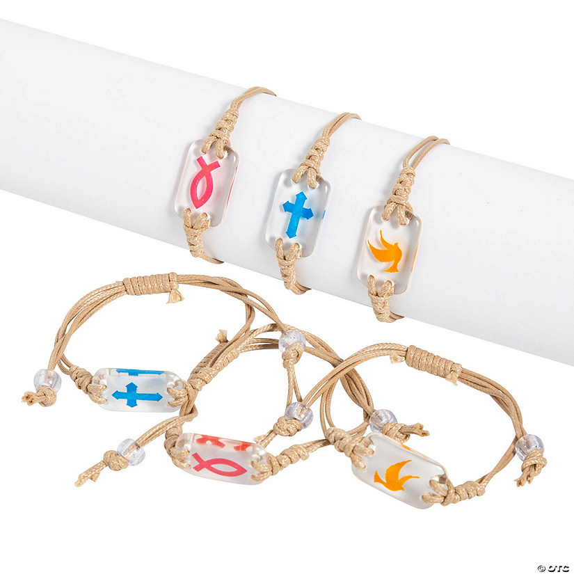 Religious Stone Icon Bracelets - 12 Pc. Image