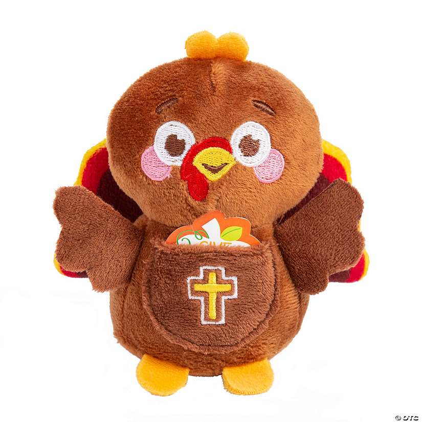 Religious Stuffed Thankful for Turkeys with Card - 12 Pc. Image