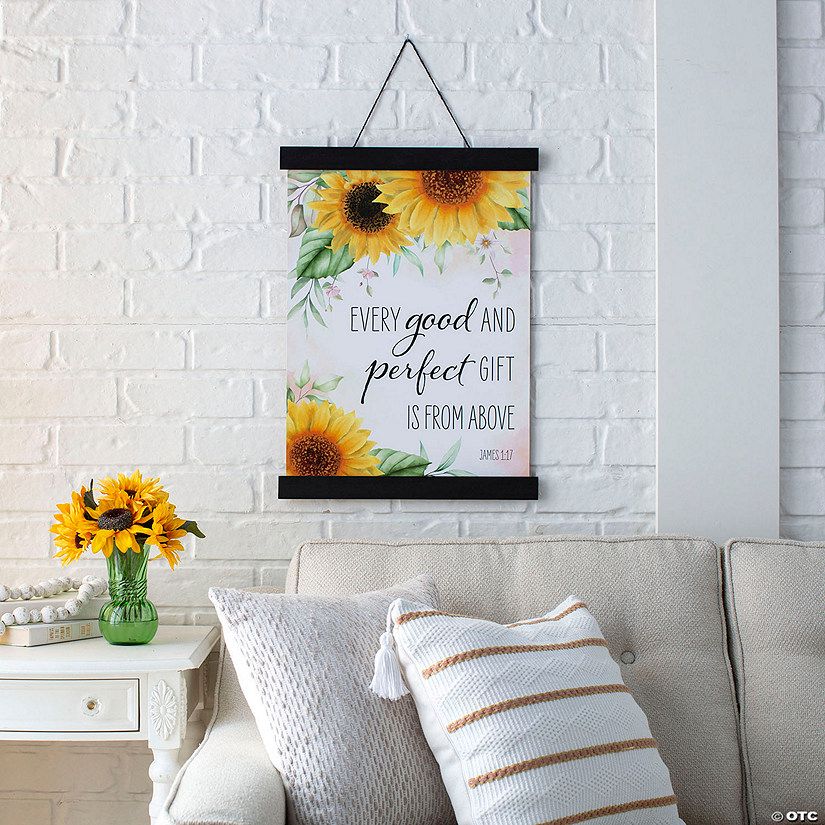 Religious Sunflower Blessings Wall Sign Image