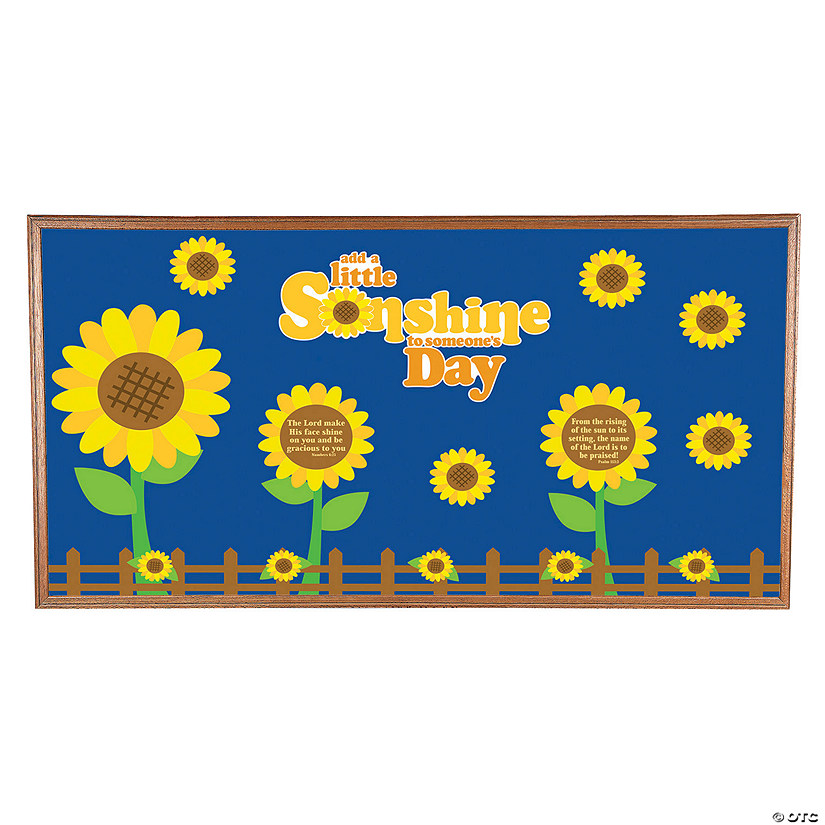 Religious Sunflower Cardstock Classroom Bulletin Board Set - 29 Pc. Image