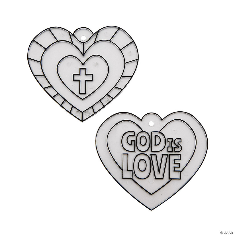 Religious Valentine Heart-Shaped Suncatchers &#8211; 24 Pc. Image