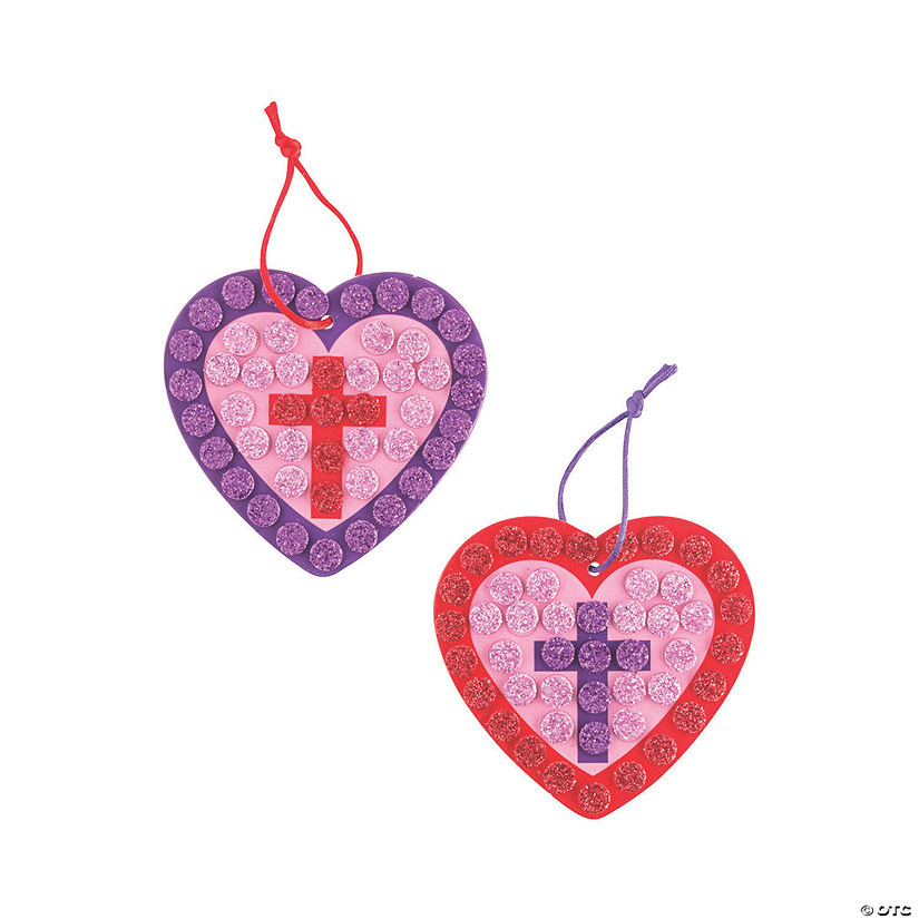 Religious Valentine Mosaic Ornament Craft Kit - Makes 12 Image