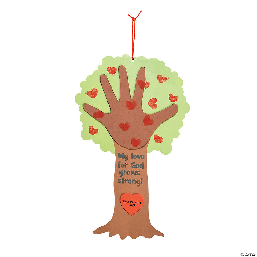 Religious Valentine Tree Thumbprint Poem Craft Kit- Makes 12 Image