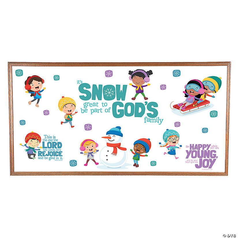 Religious Winter Kids at Play Bulletin Board Set - 27 Pc. Image