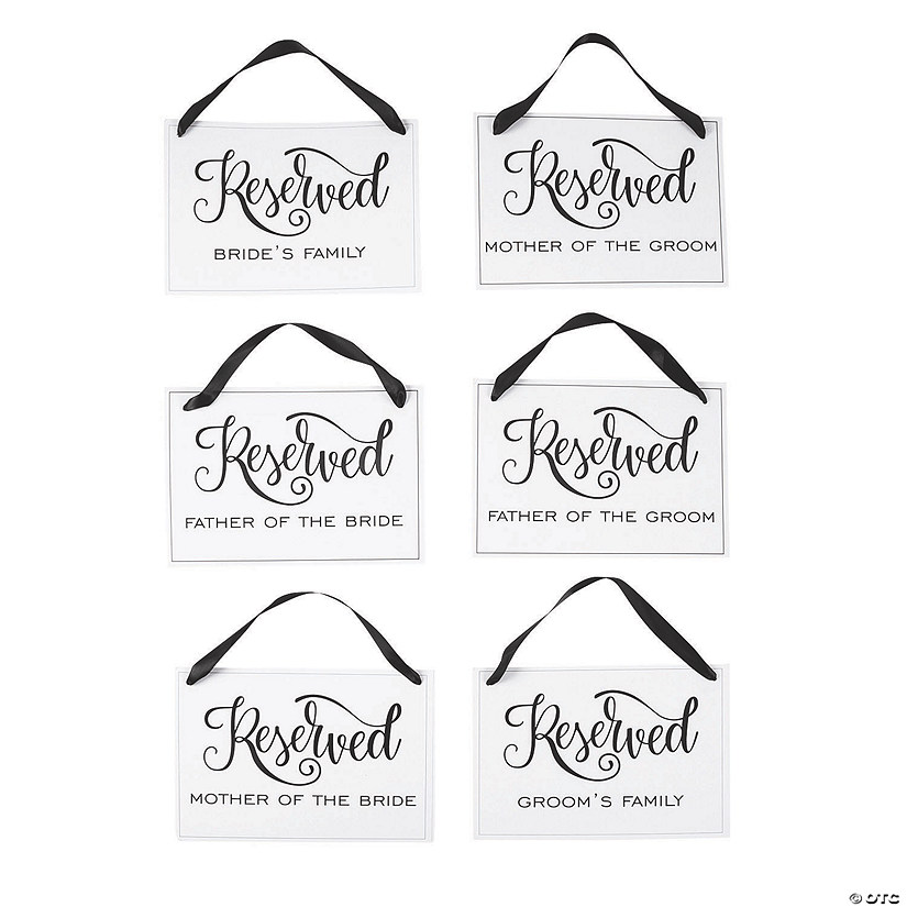 Reserved for Wedding Signs - 6 Pc. Image
