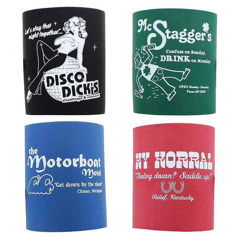Retro Foam Can Koozies Set of 4 Oriental Trading