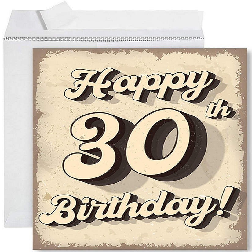 Retro Rustic 30th Jumbo Card 8.5x11IN Image
