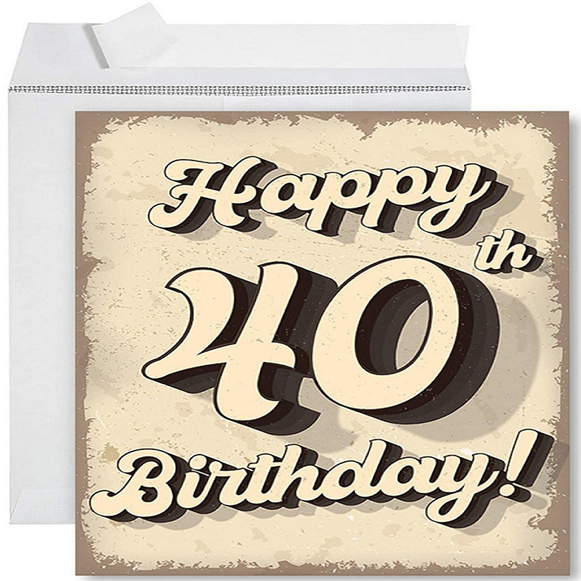 Retro Rustic 40th Jumbo Card 8.5x11IN Image